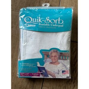 Quik Sorb Essential Medical Supply Reusable Underpad Protector 17x24 Cotton